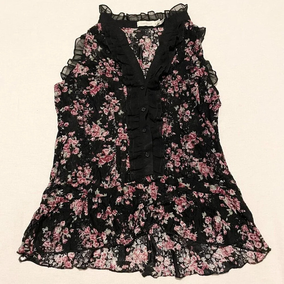 Costa Blanca Floral Top Womens Size Large - Picture 1 of 15